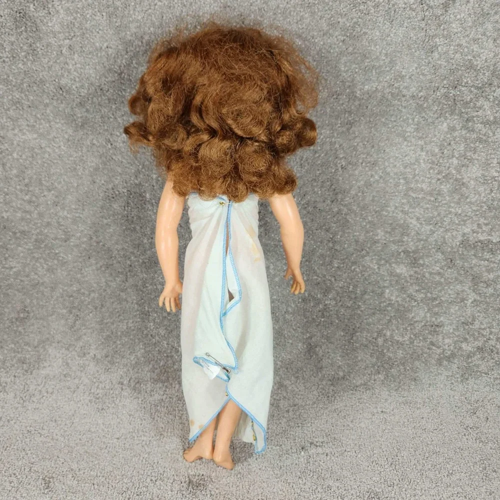 Ideal Doll VT-18 Vintage 1950s Auburn Hair Sleep Eyes Blue Floral Gown 18 Inch